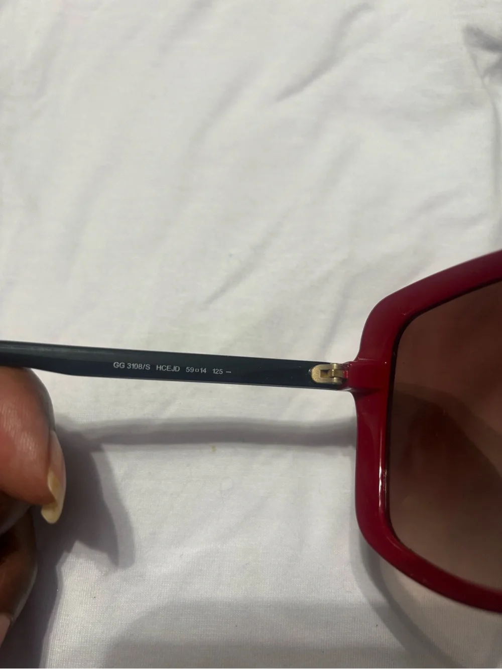 Gucci Red Oversized Square Sunglasses with Brown Gradient Lenses